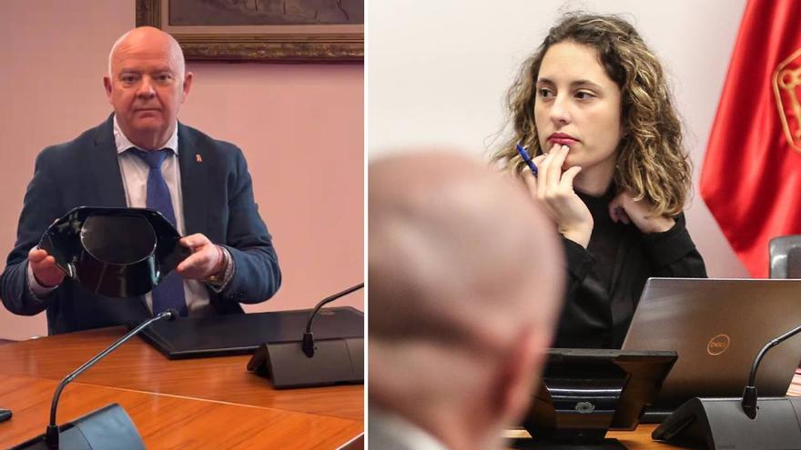 El portavoz de Vox saca un tricornio en el Parlamento y la presidenta suspende la comisión de Belate