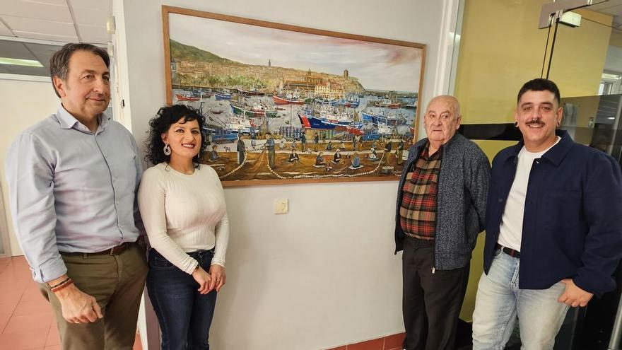 Gabantxo dona el cuadro 'Saregiñek' a la Residencia de Mayores Sancti Spiritus de Bermeo