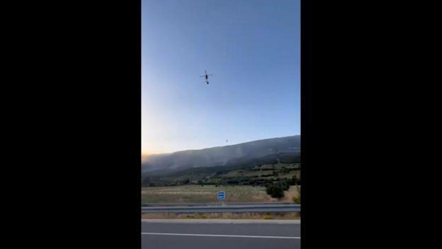 Incendio de Leyre desde la Autovía