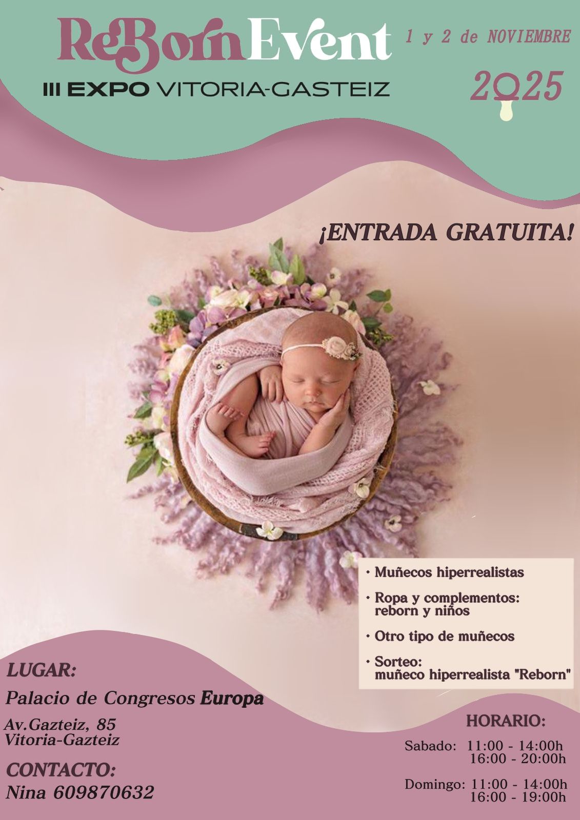 Cartel del evento Reborn que tendrá lugar en Vitoria en noviembre