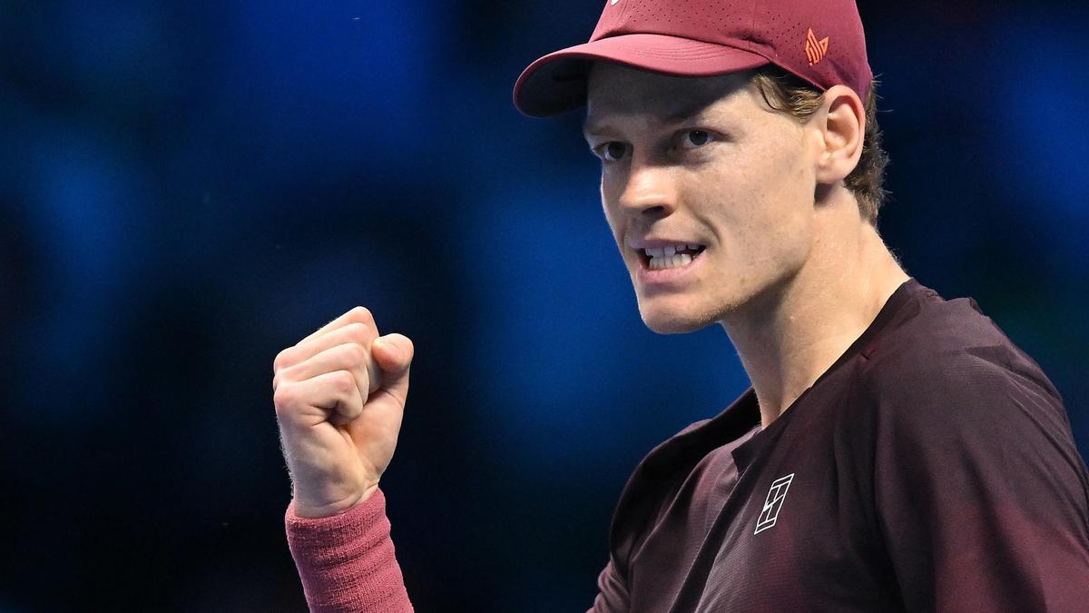 Sinner celebra un punto durante la final.