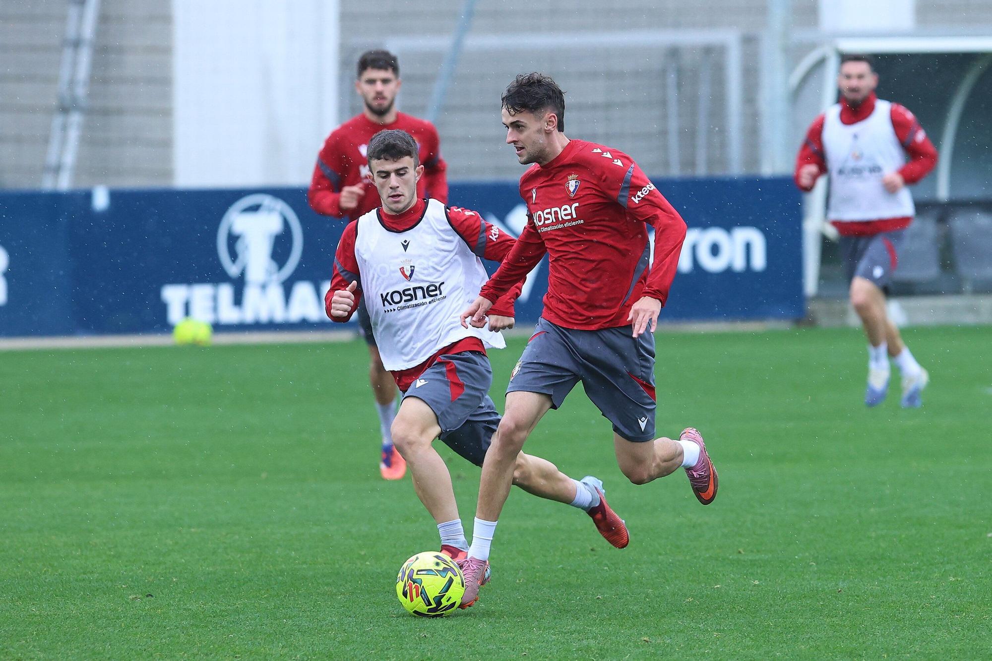 Entrenamiento de Osasuna previo al viaje a Sevilla
