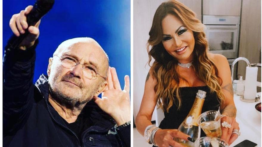 Phil Collins y Orianne Cevey.