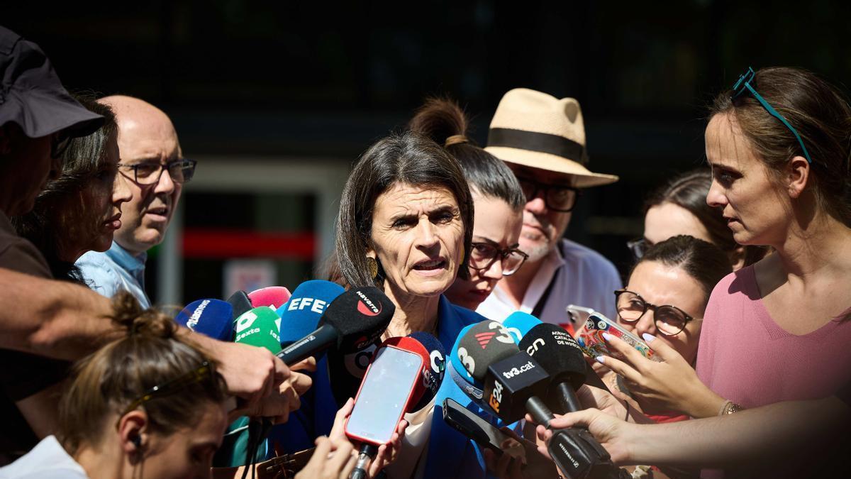 Nerea Melgosa comparece ante la prensa.