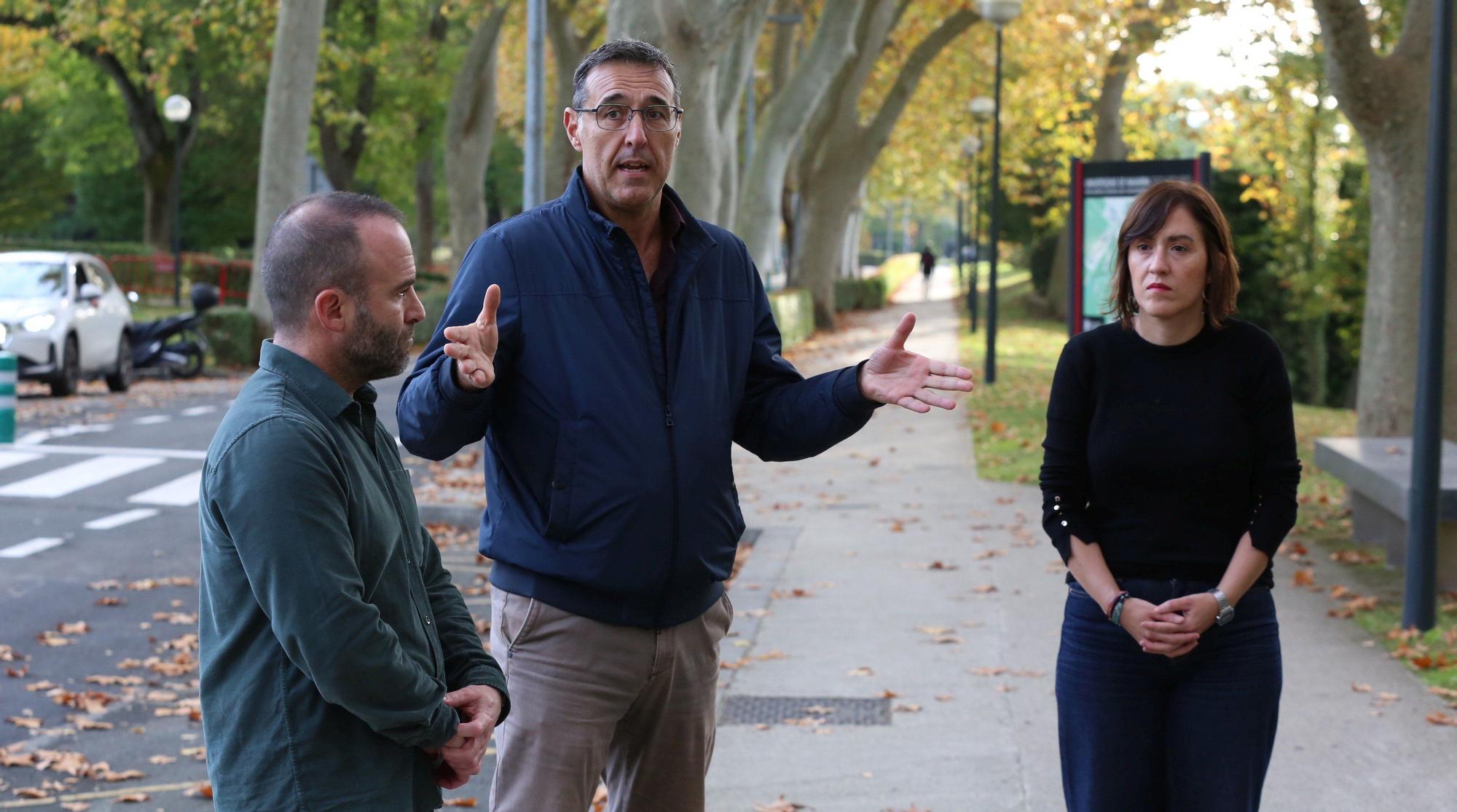 Fotos del nuevo trazado en la carretera de la Universidad de Navarra
