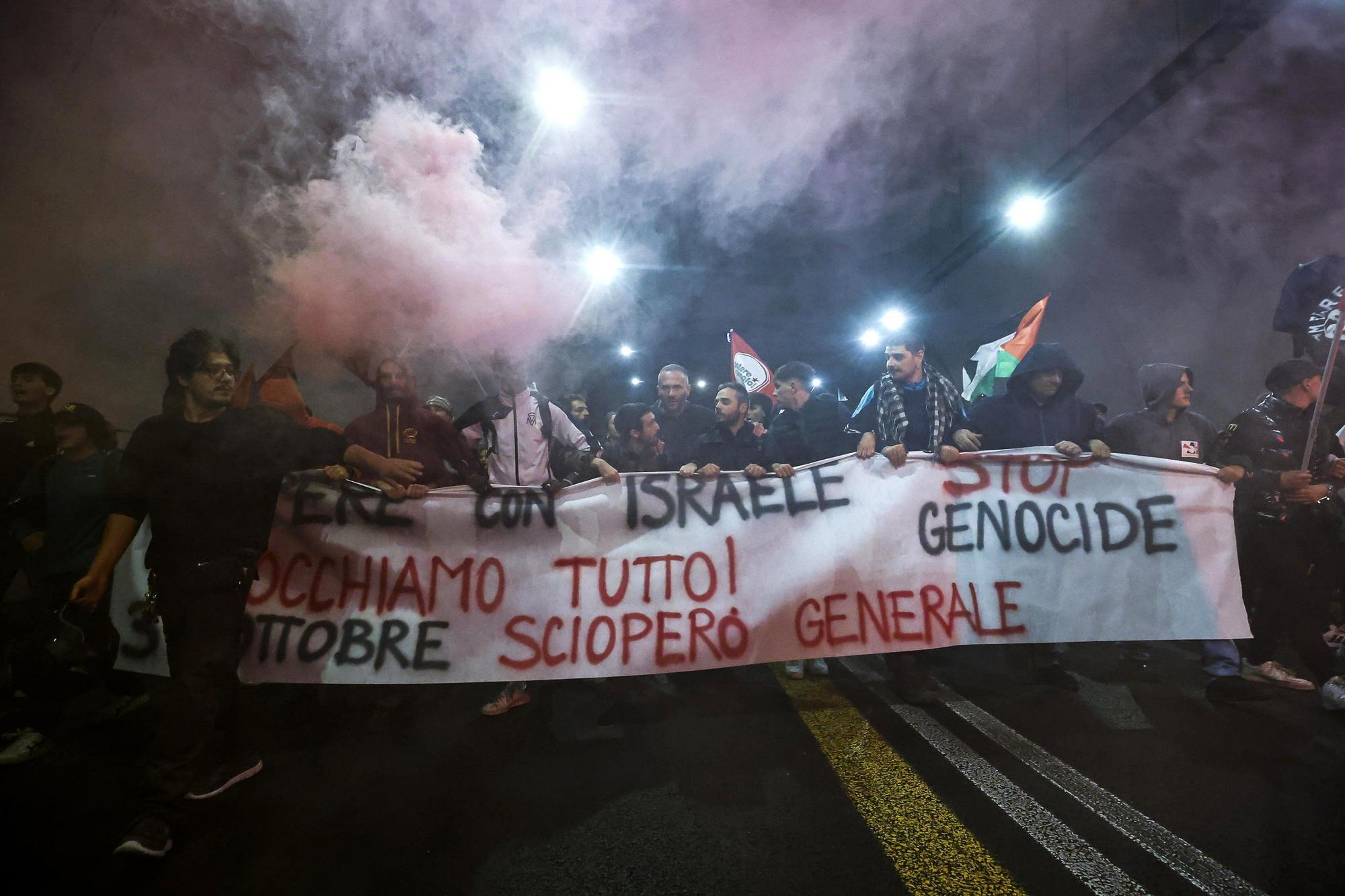Protestas y disturbios tras la interceptación de la Flotilla Global Sumud