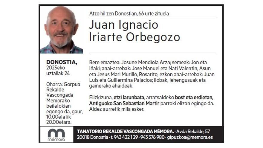 JUAN IGNACIO IRIARTE ORBEGOZO