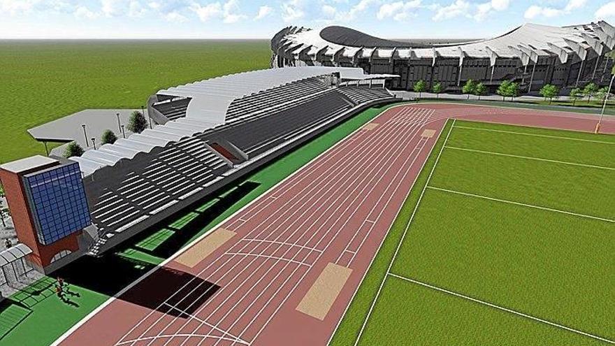 Fotomontaje del futuro miniestadio, según las previsiones anteriores.