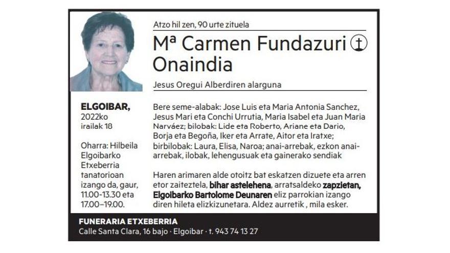 Mª CARMEN FUNDAZURI ONAINDIA