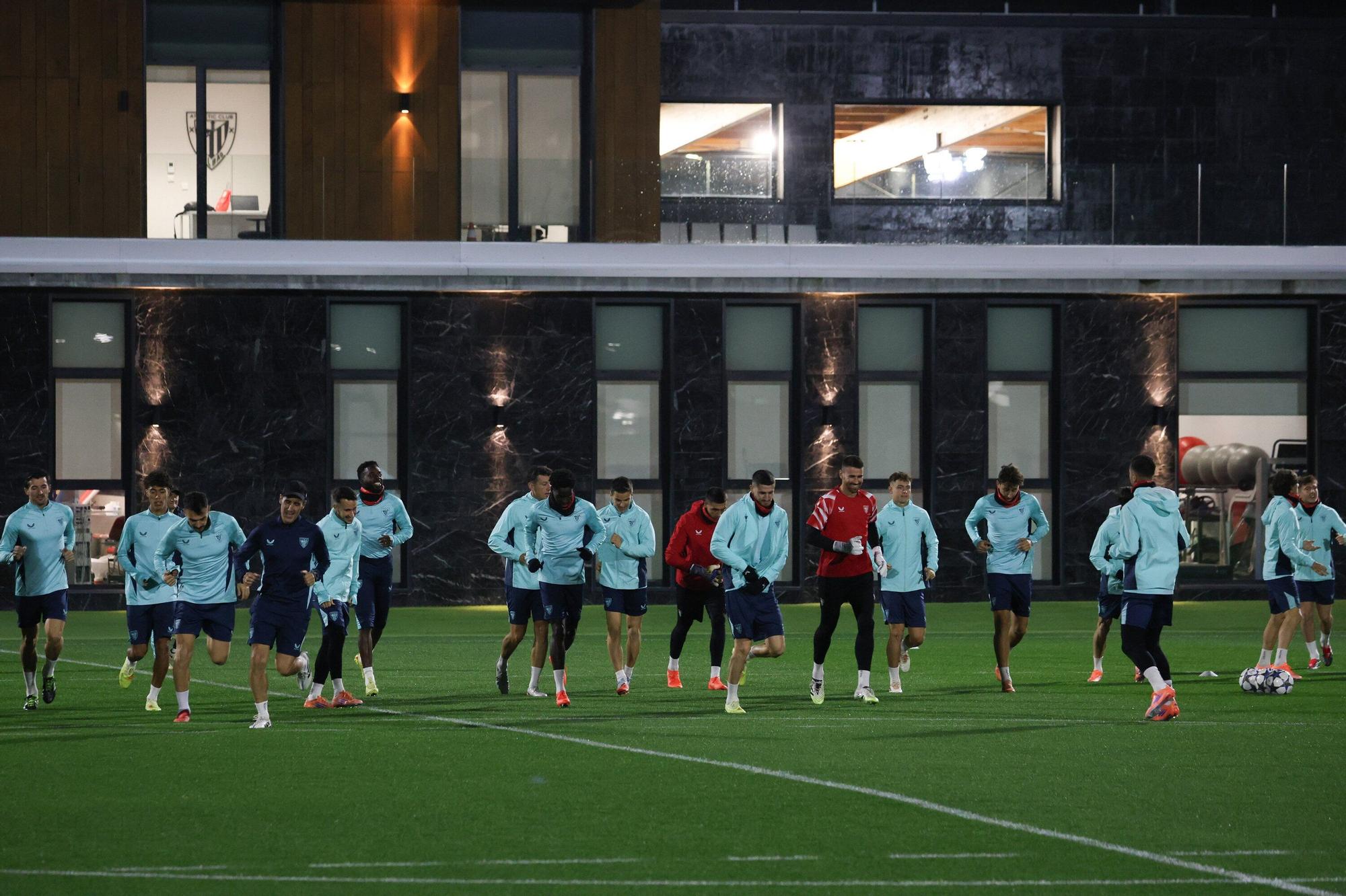 En imágenes: último entrenamiento del Athletic antes de medirse al PSG