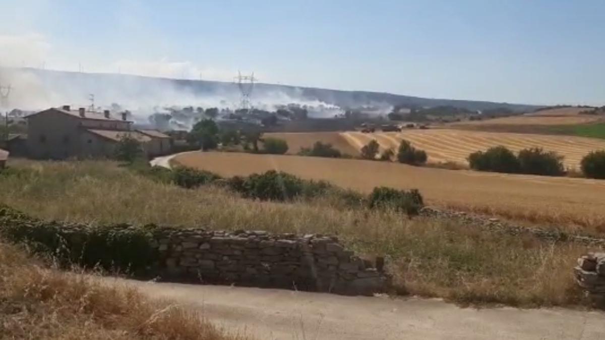 Fuego en los alrededores de Mendoza
