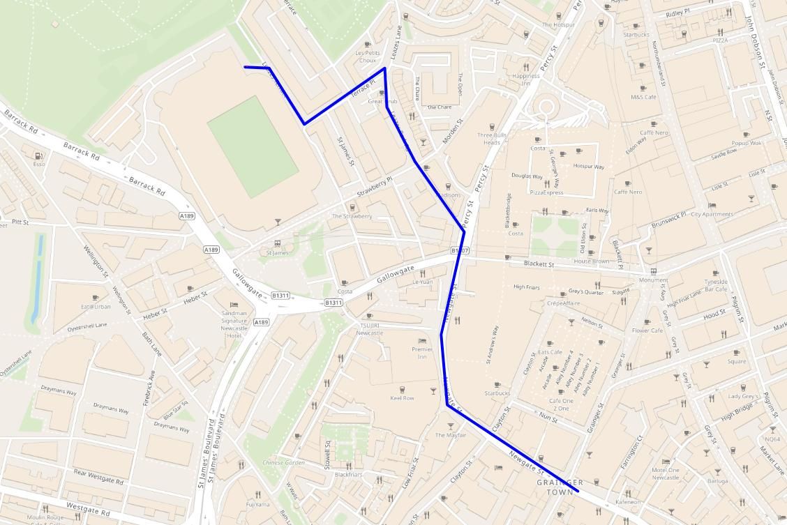 El punto de encuentro para la afición rojiblanca será alrededor de The Bigg Market, una zona con numerosos bares y restaurantes