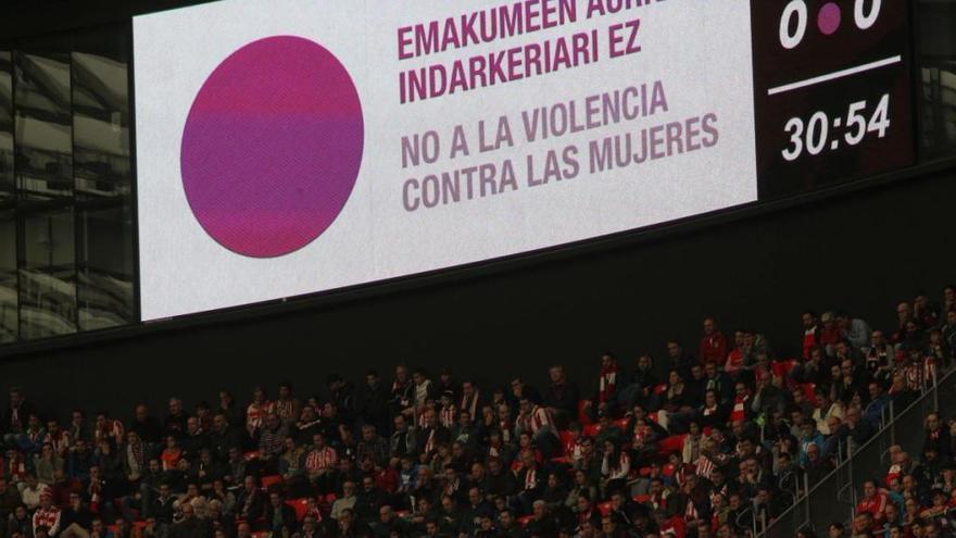 Mensaje en San Mamés contra la violencia de género