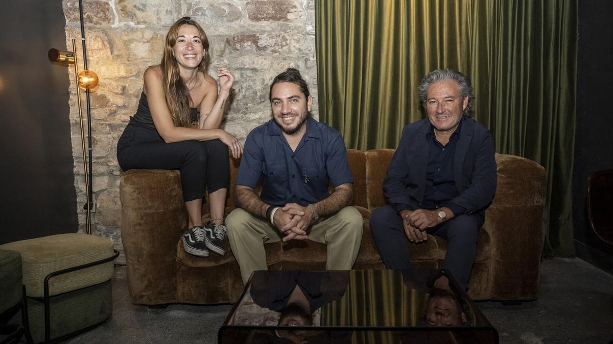 Micu Uriz, Germán Fernández y Luis Cortés, en uno de las nuevas estancias de Altxerri.