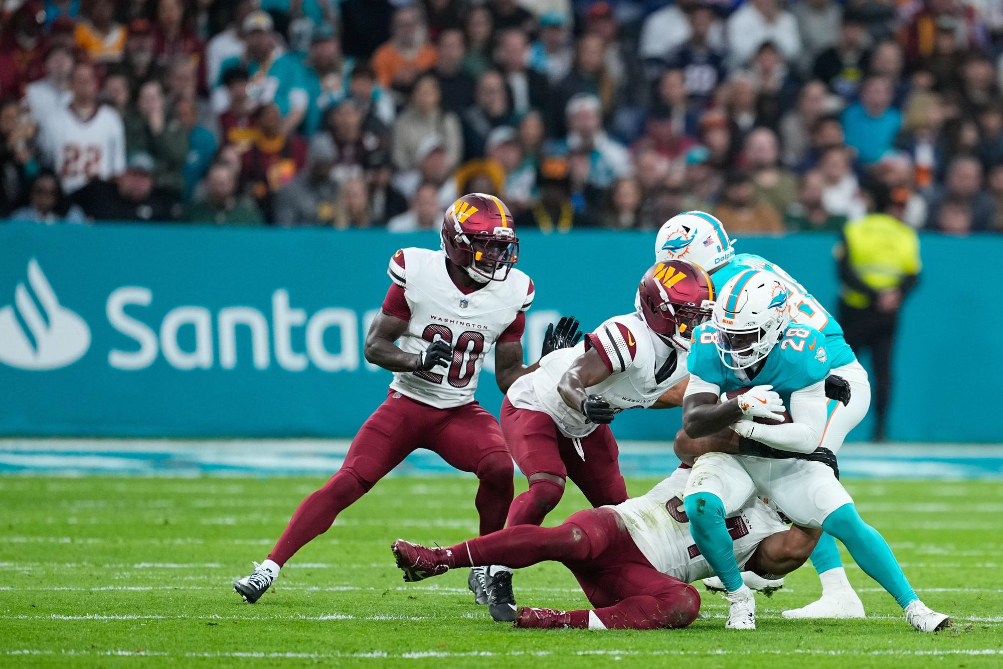 En imágenes: Los Dolphins ganan en la prórroga (16-13) a los Commanders en el histórico primer partido de la NFL en España