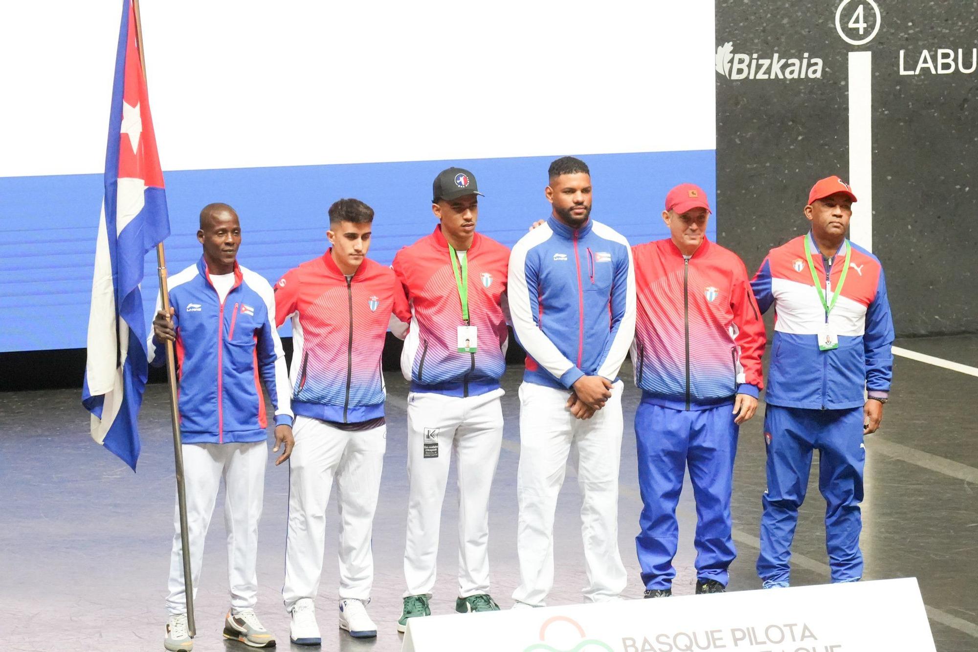 Inauguración de la Liga de Naciones de 36 metros en el frontón Bizkaia