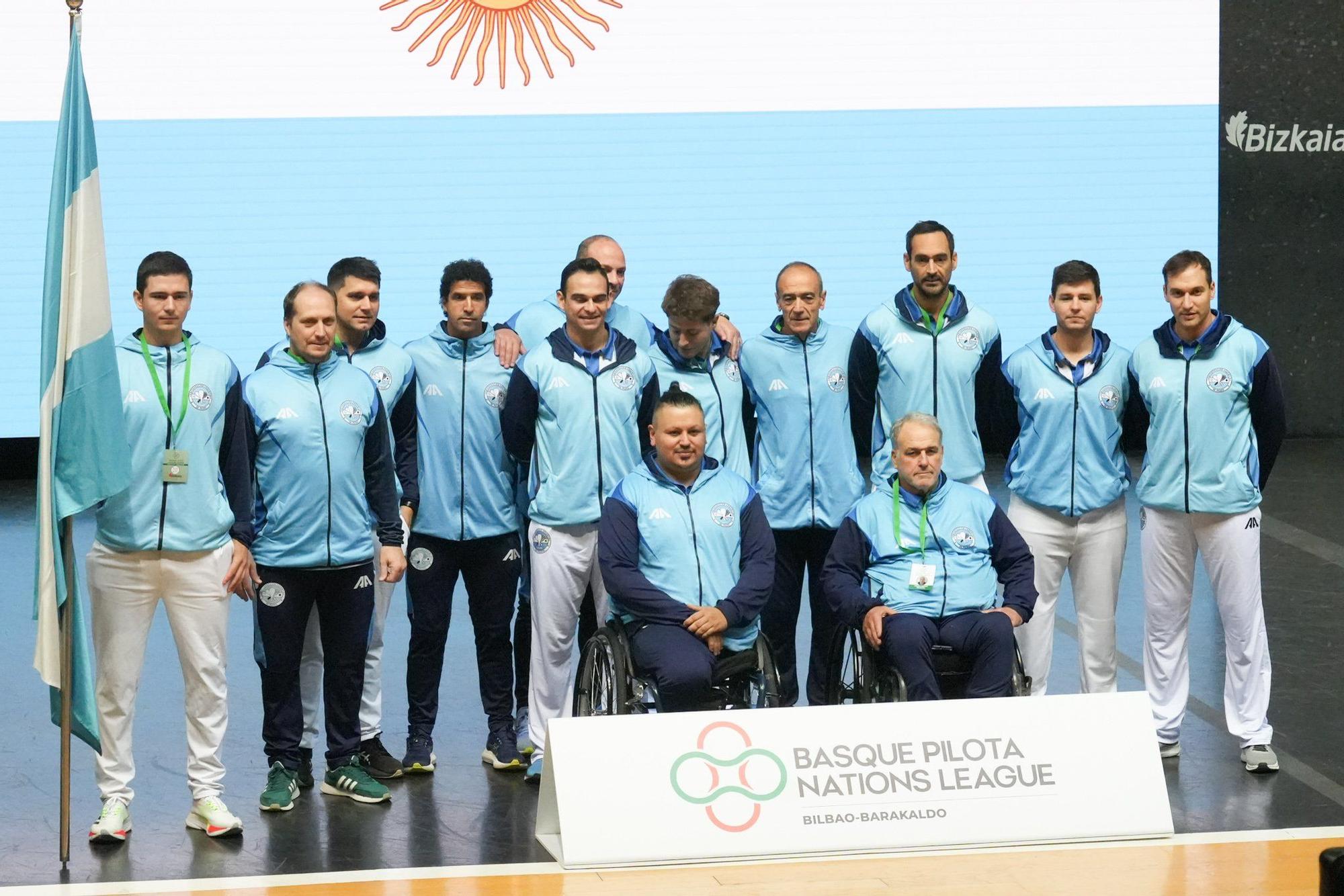 Inauguración de la Liga de Naciones de 36 metros en el frontón Bizkaia
