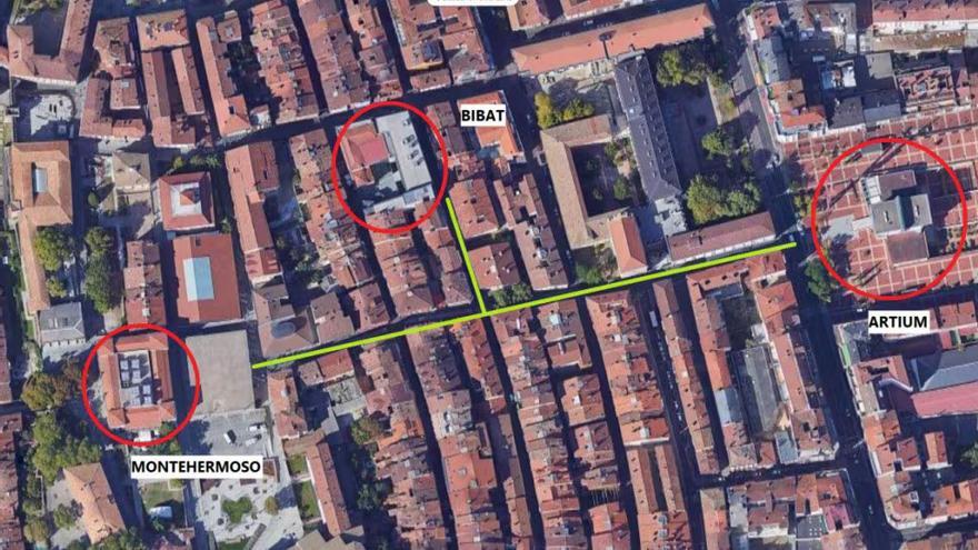 Vista aérea de la zona de las obras