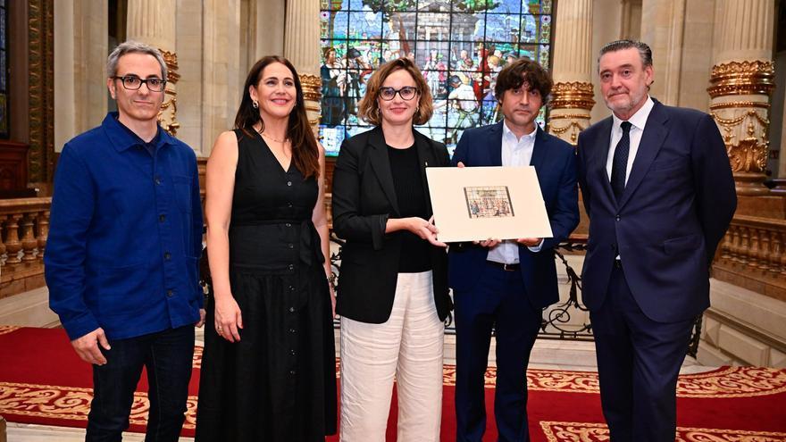El Bellas Artes de Bilbao recibe una donación del boceto de Anselmo Guinea sobre la vidriera del Palacio Foral