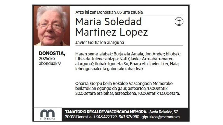 MARIA SOLEDAD MARTINEZ LOPEZ