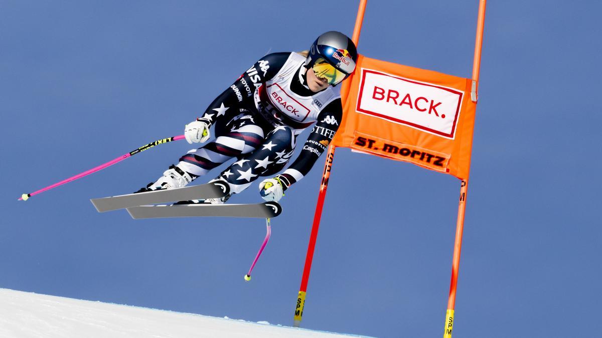 Lindsey Vonn, durante en descenso en St. Moritz.