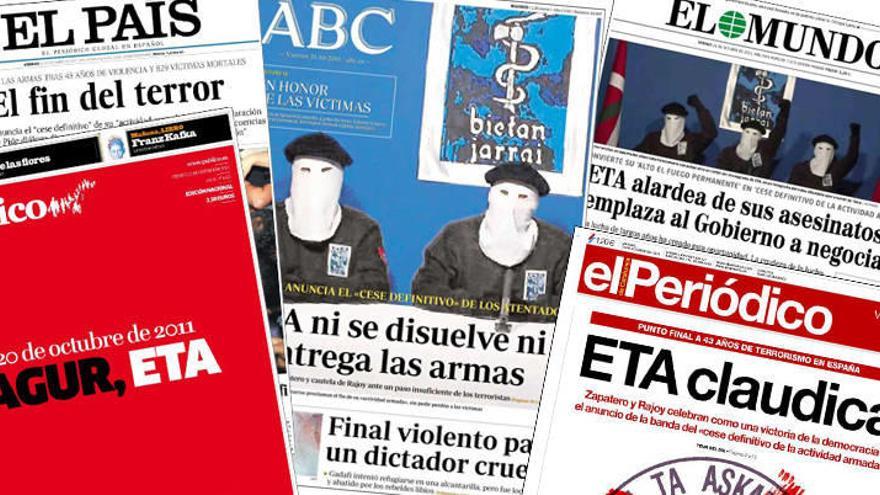 Algunas de las portadas de los diarios de más tirada del Estado.