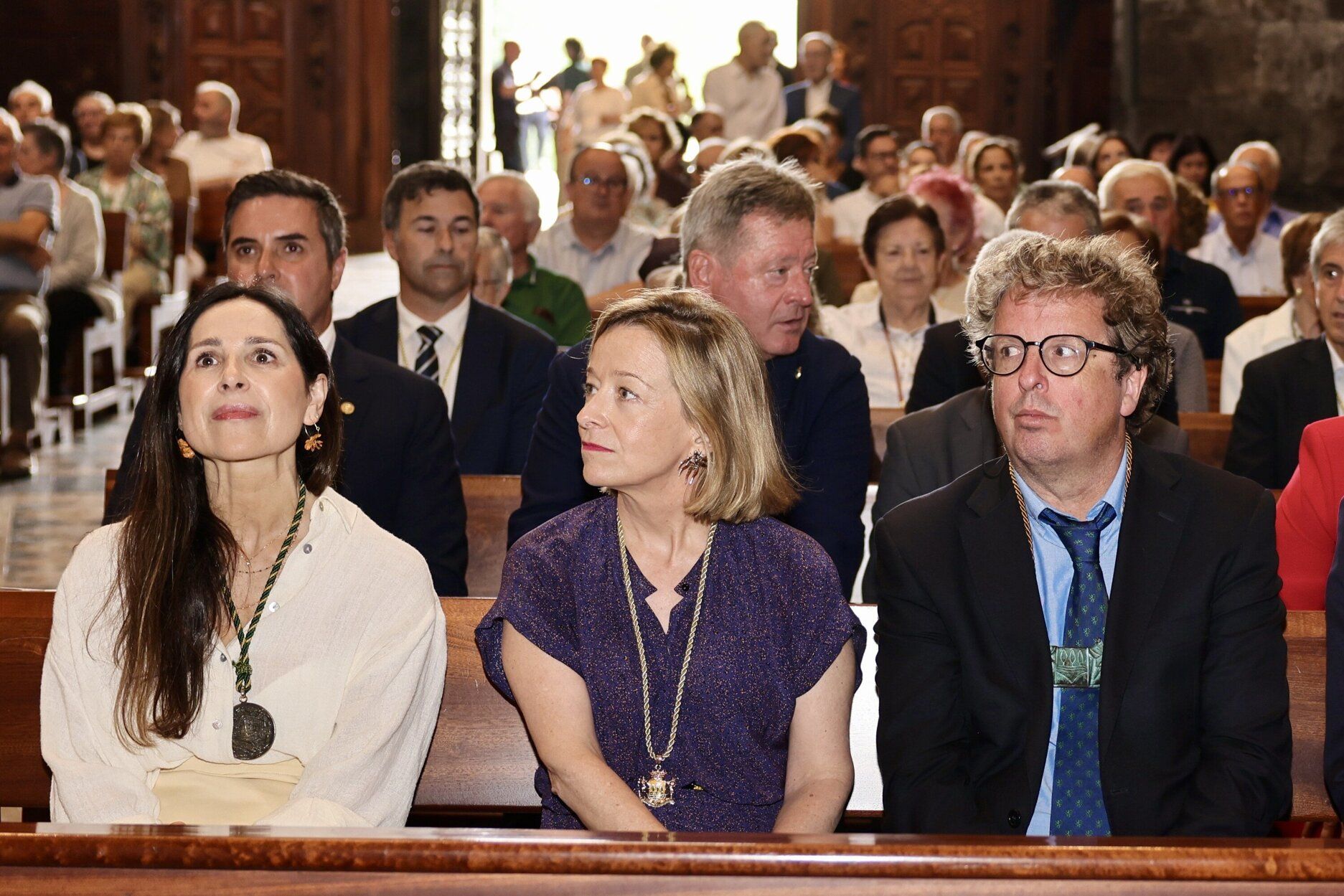 Procesión de autoridades en Azpeitia con motivo de San Inazio Bigarrena