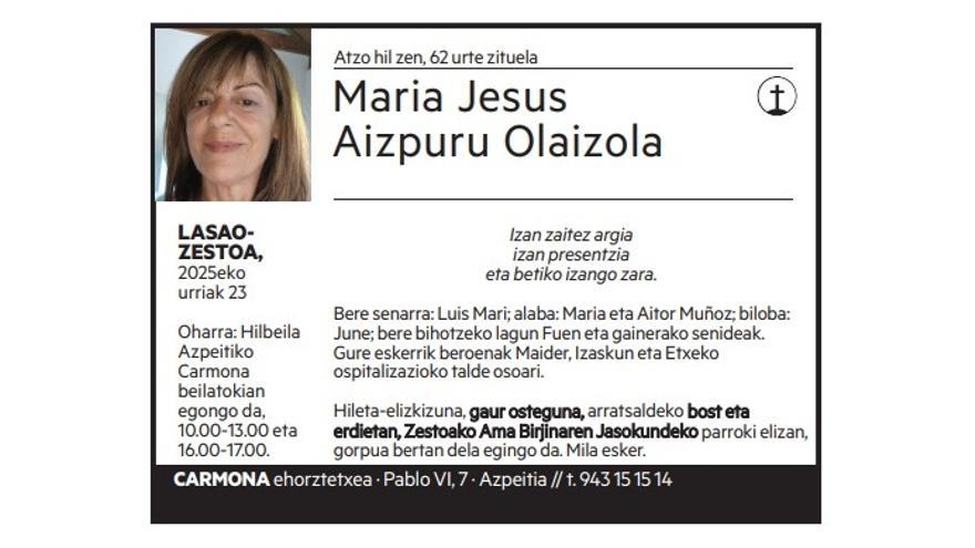 Maria Jesus Aizpuru Olaizola