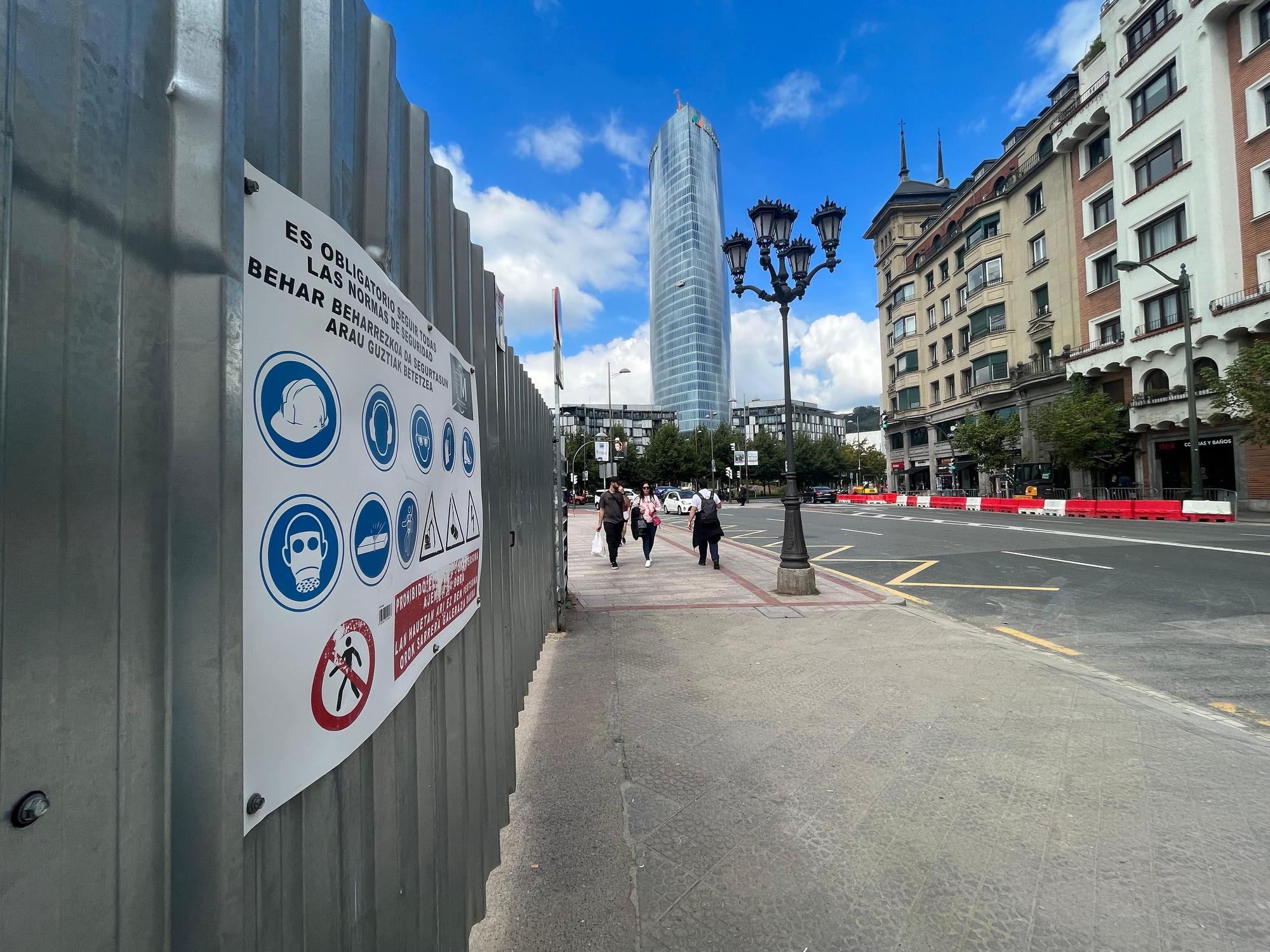 Obras en la Plaza Euskadi de Bilbao