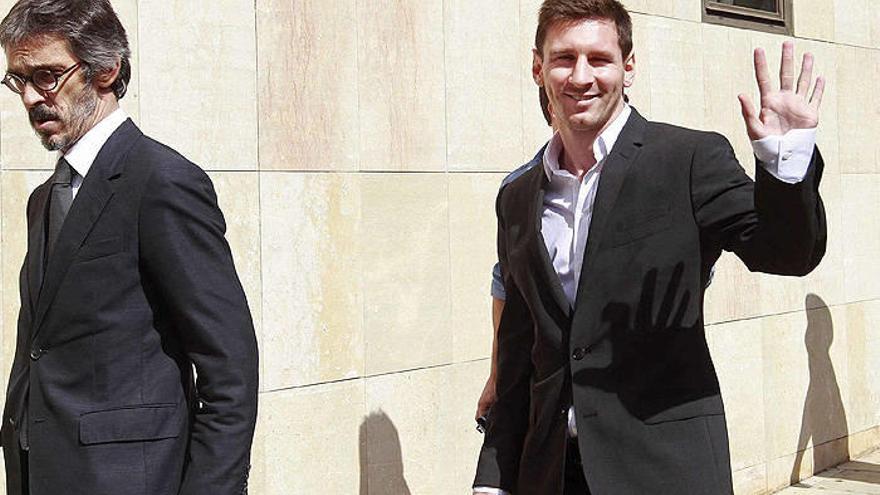 El futbolista del F.C.Barcelona Lionel Messi, a su llegada al juzgado de Gavà.