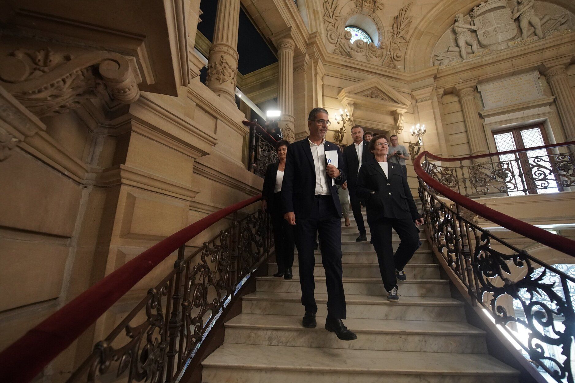 El alcalde de Donostia, Eneko Goia, tras la comparecencia en la que ha anunciado su adiós
