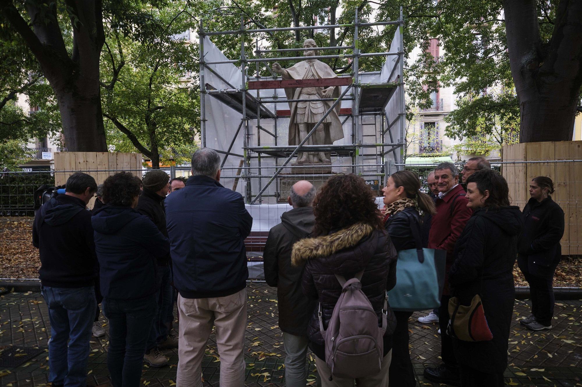 Las primeras estatuas se trasladarán de Sarasate a la Taconera la próxima semana