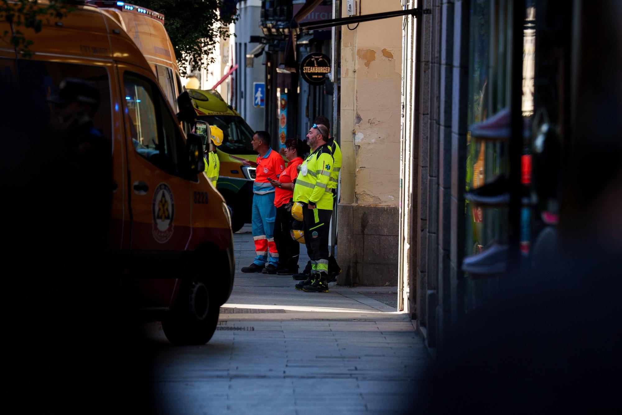 Las imágenes del derrumbe de un edificio en Madrid