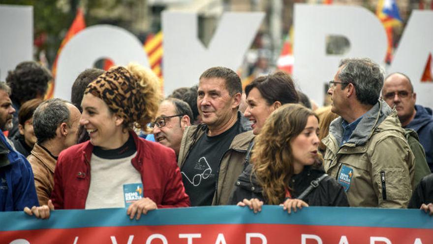 El coordinador general de EH Bildu, Arnaldo Otegi, en la manifestación convocada por Gure Esku Dago.