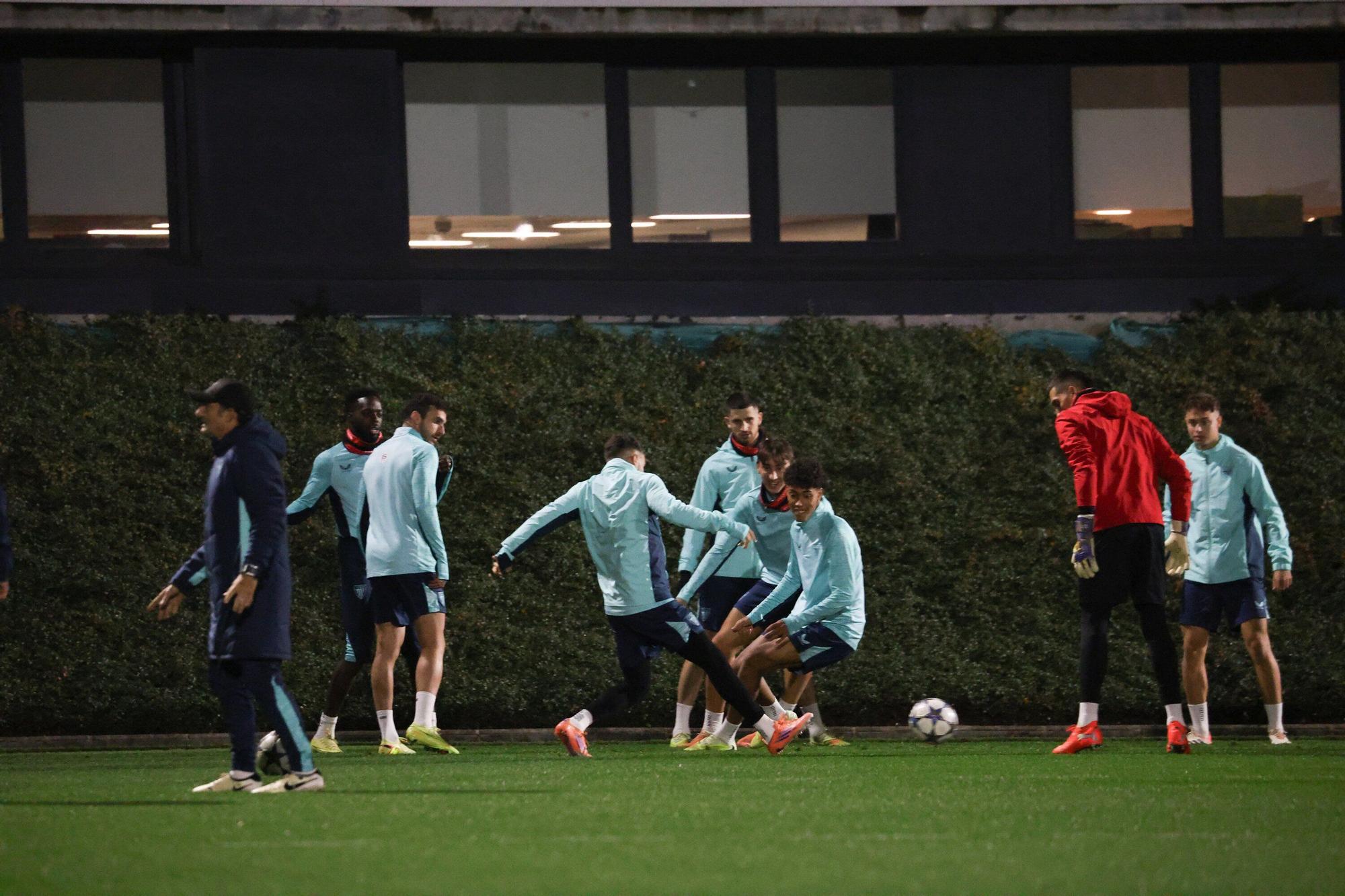 En imágenes: último entrenamiento del Athletic antes de medirse al PSG