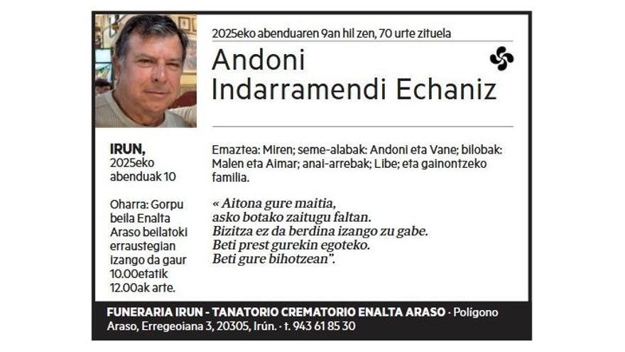 ANDONI INDARRAMENDI ECHANIZ