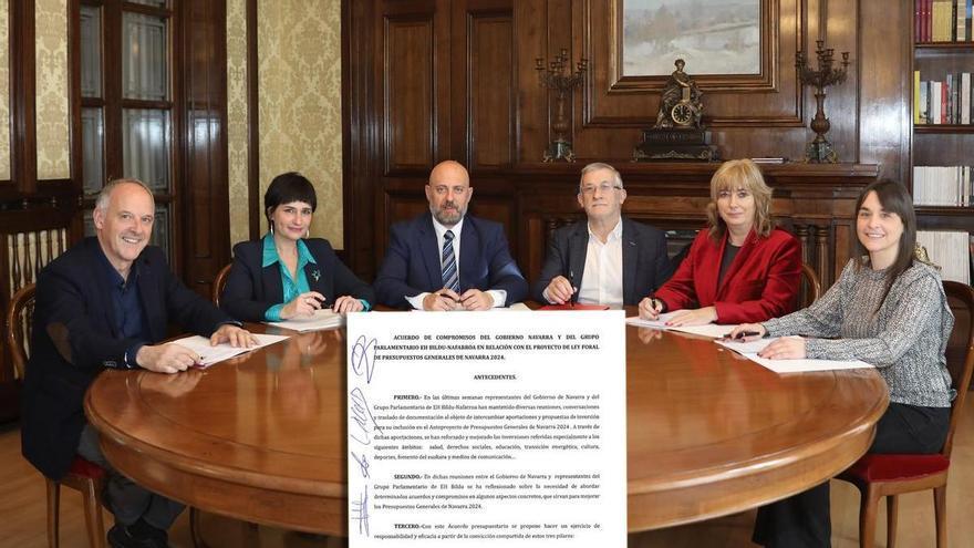 Documento íntegro del acuerdo presupuestario del Gobierno de Navarra con EH Bildu