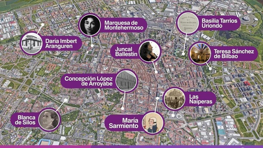 La presencia femenina en el callejero crece en Vitoria, pero la desigualdad se mantiene