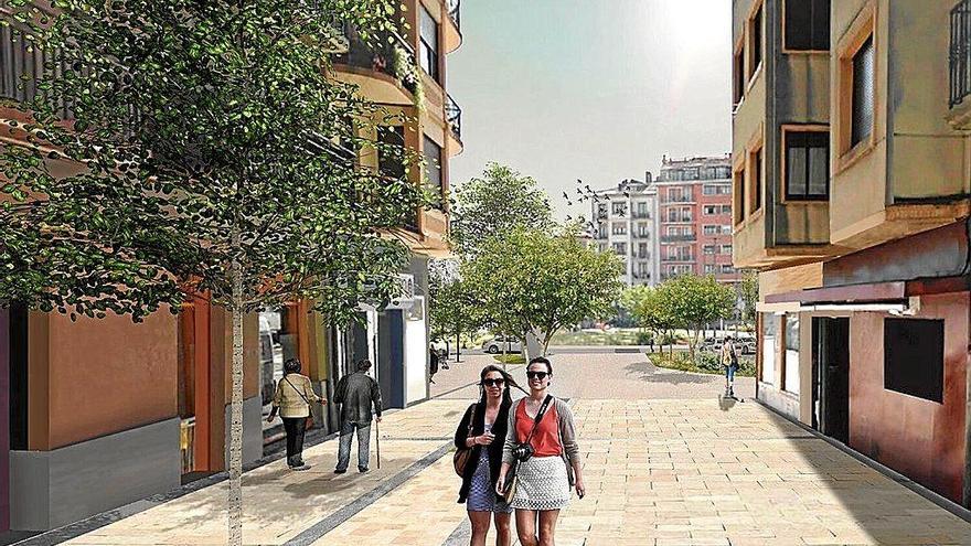 Infografía que proyecta la futura imagen de la calle Berrotaran en el marco de la reurbanización. Foto: N.G.