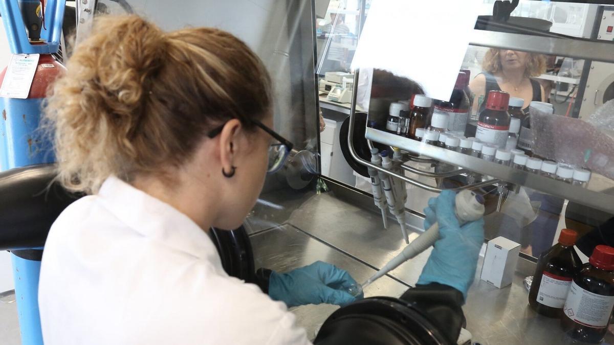Una investigadora de Cidetec.