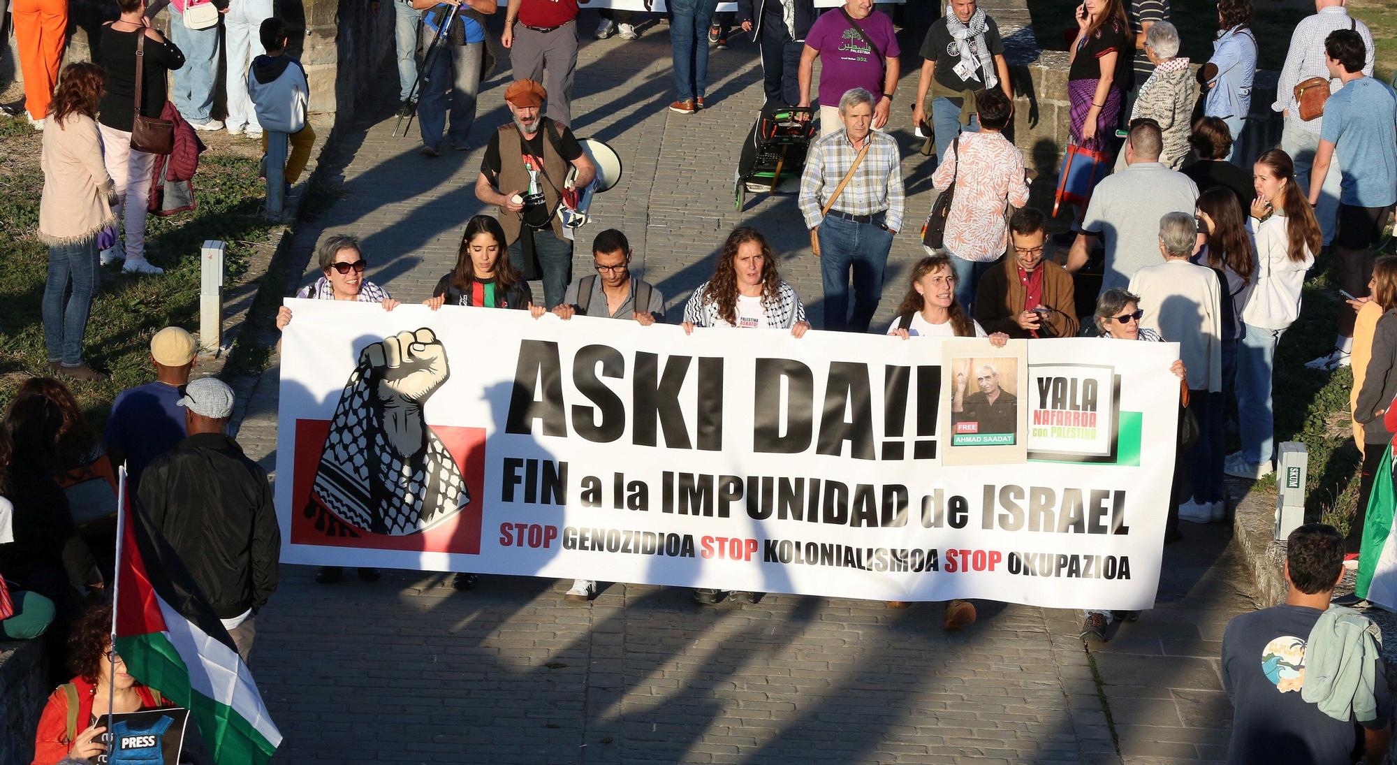 Una manifestación en Pamplona reclama el final del "colonialismo y la ocupación" en Palestina
