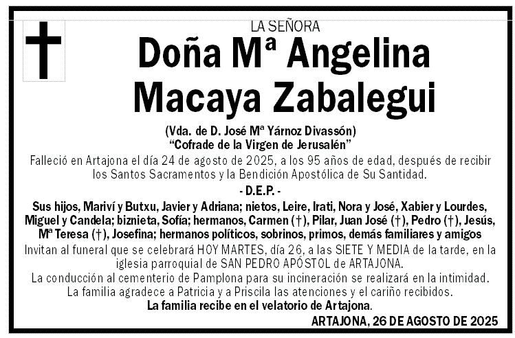 Mª Angelina Macaya Zabalegui