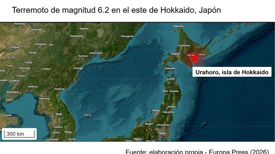 Un terremoto de magnitud 6,2 sacude el norte de Japón