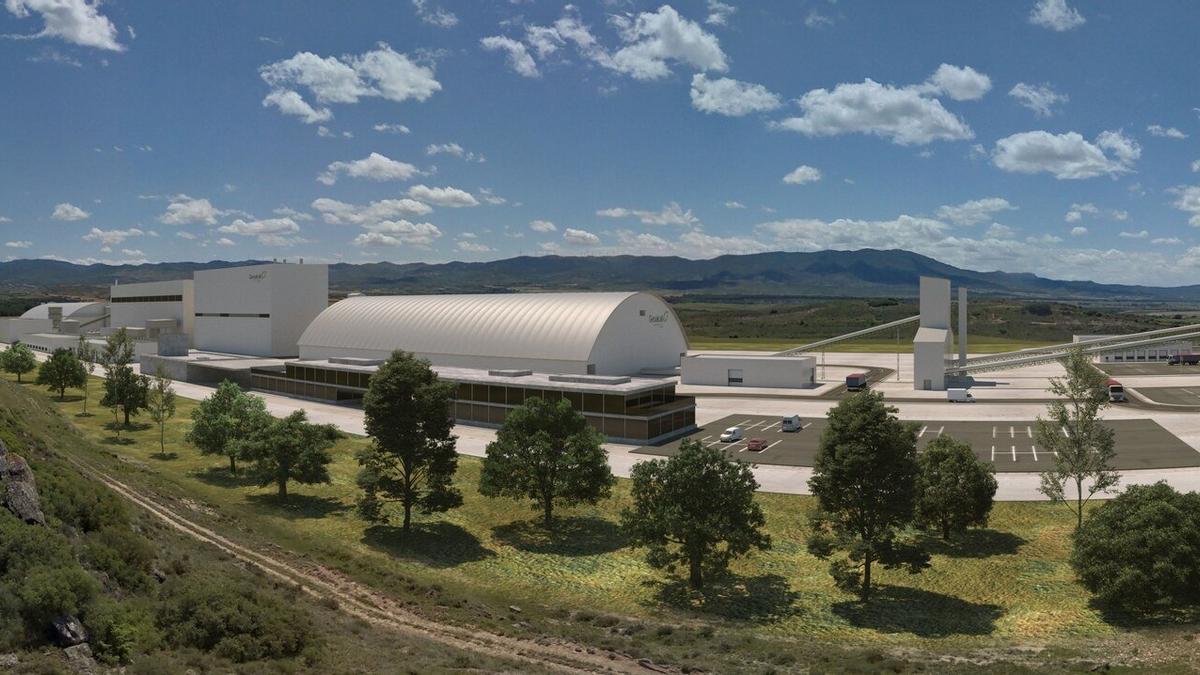Recreación de la planta de Geoalcali que se levantaría junto a Mina Muga.
