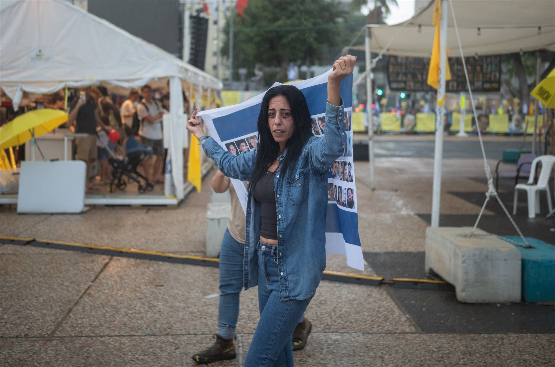 Celebraciones en Tel Aviv tras la consecución del acuerdo entre Israel y Hamás