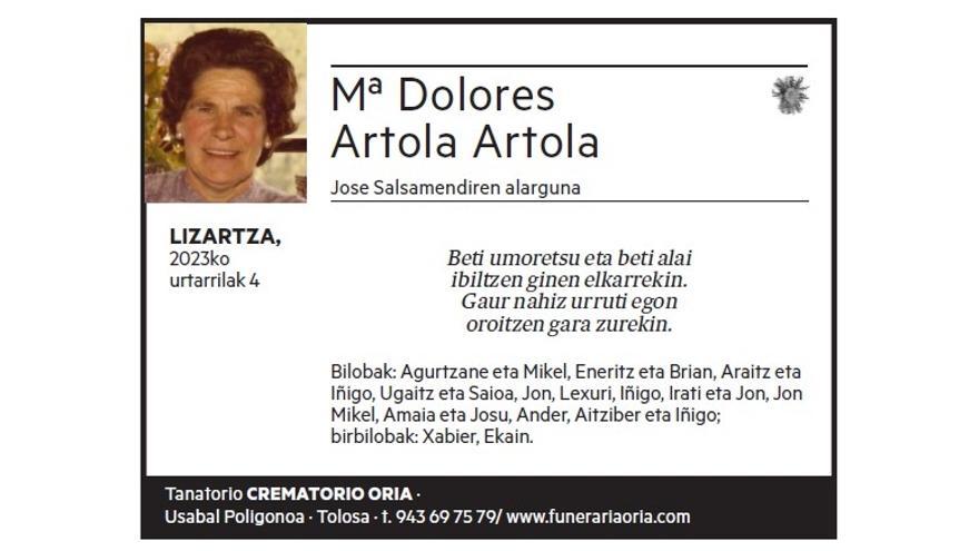 Mª Dolores Artola Artola