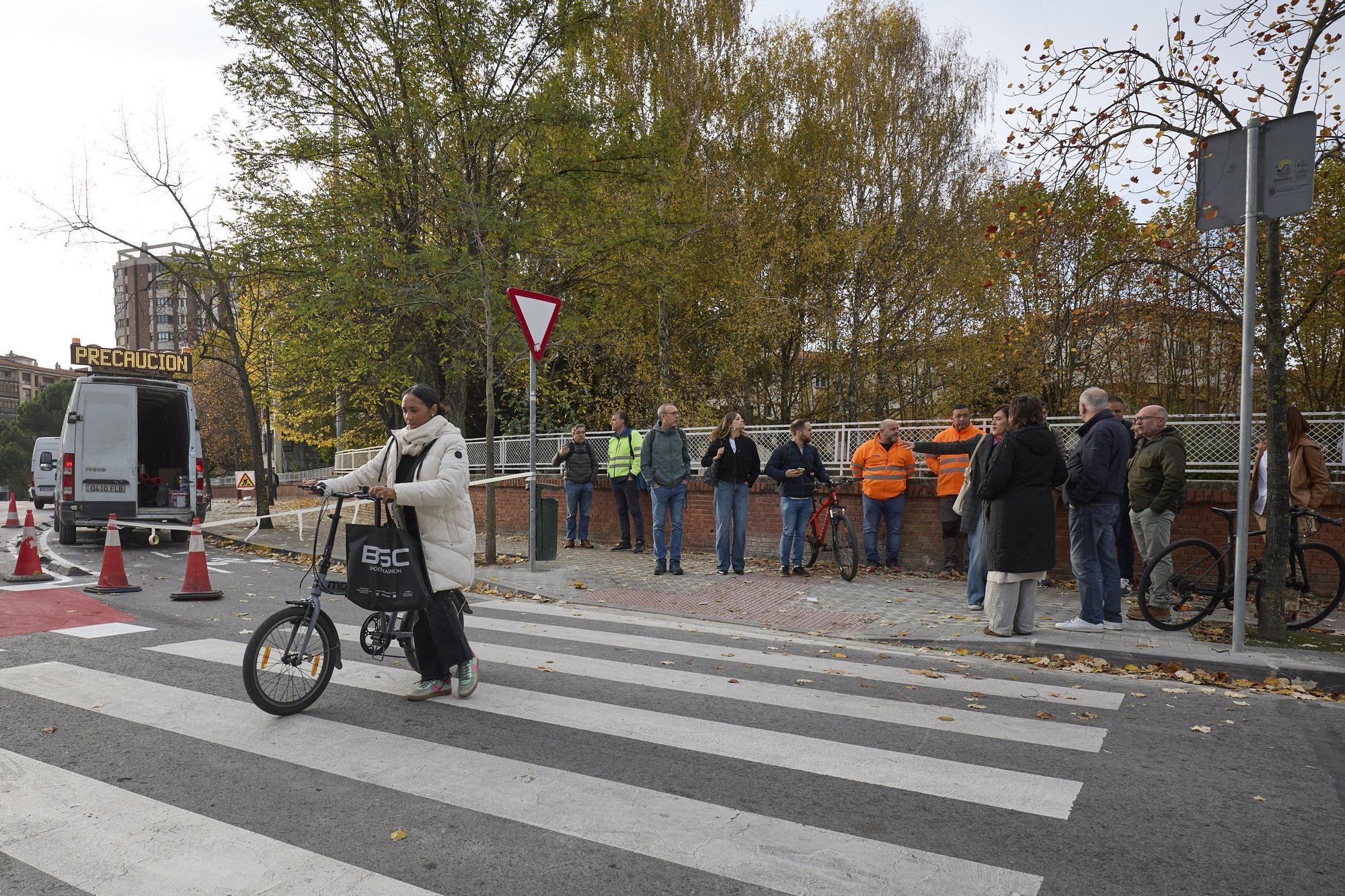 Fotos de la visita a las obras en el entorno de la plaza de los Fueros de Pamplona