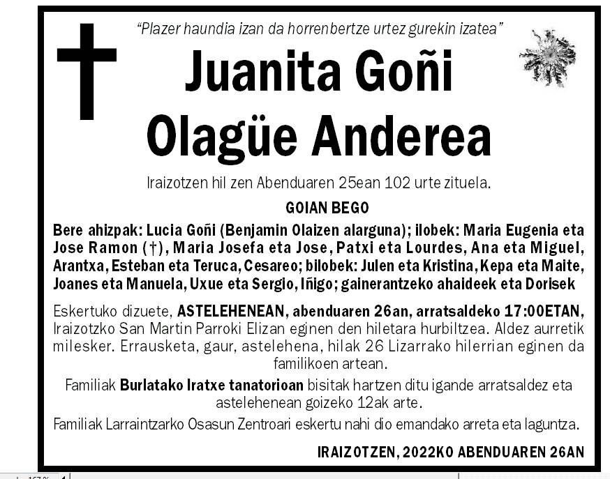Juanita Goñi Olagüe