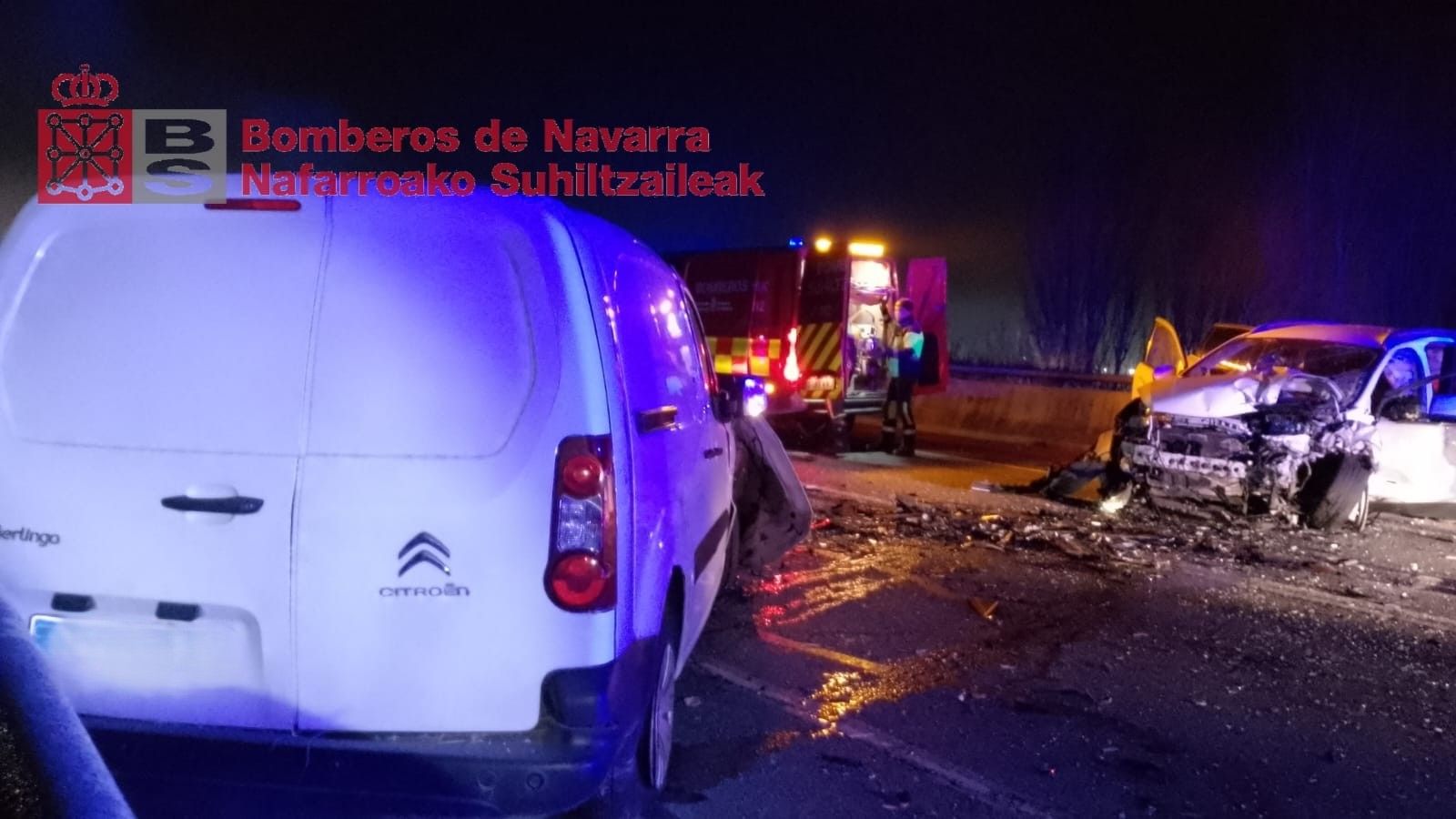 Fotos del accidente de la N-121 a la altura de Noáin