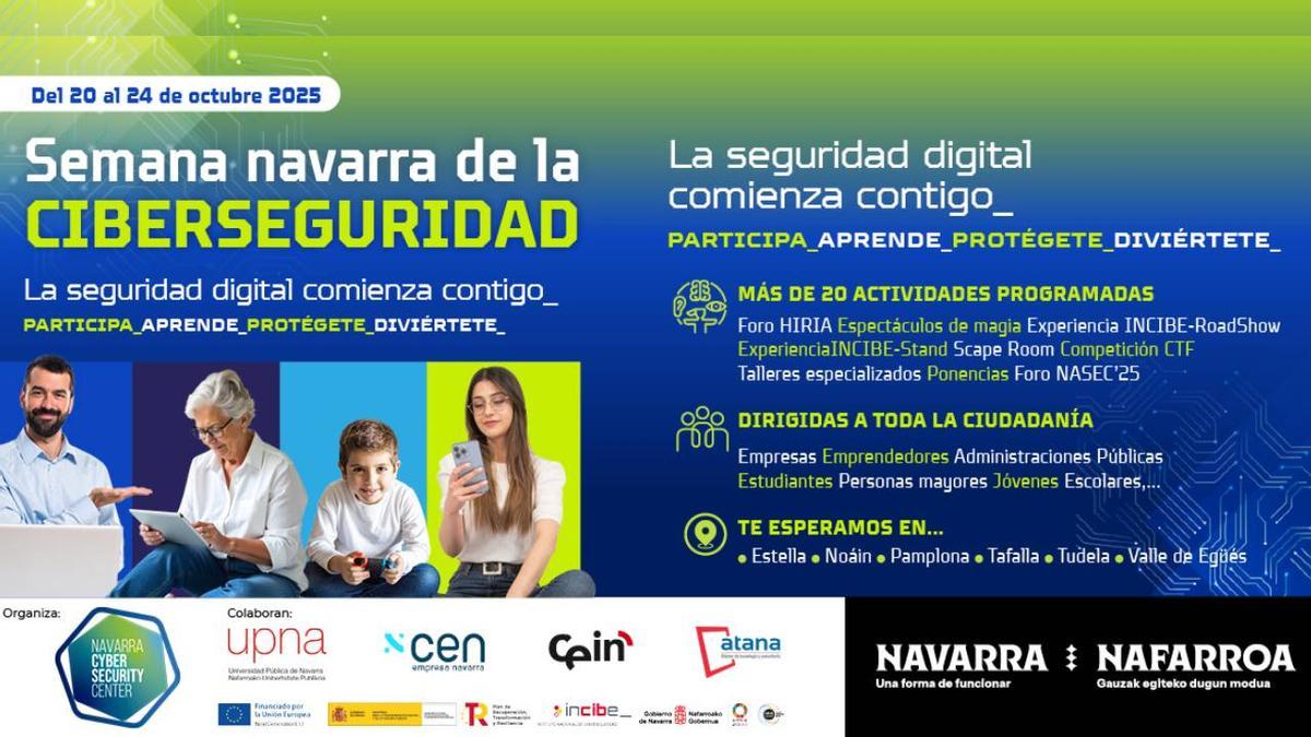 Cartel de la Semana Navarra de la Ciberseguridad.